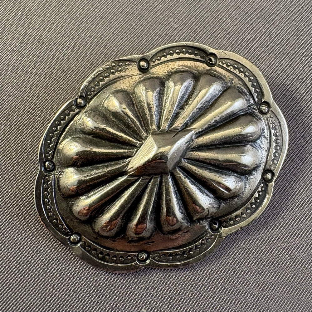 Vintage Navajo Southwestern Concho Sterling Silver Brooch‎
